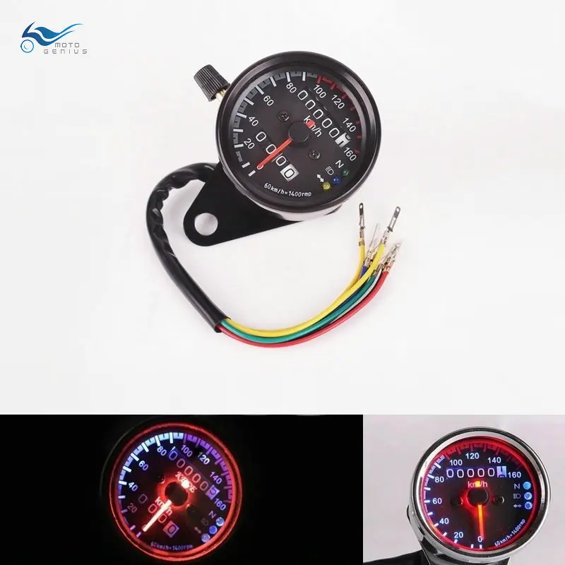 DC 12 V изменение мотоцикл Скорость ometer одометр мотоцикла Gauge ATV велосипед, скутер с подсветкой двойной Скорость метр светодиодный индикатор