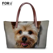 FORUDESIGNS/Дизайнерские брендовые сумки йоркширского терьера, женские модные сумки на плечо, женская сумка с ручкой, рождественский подарок