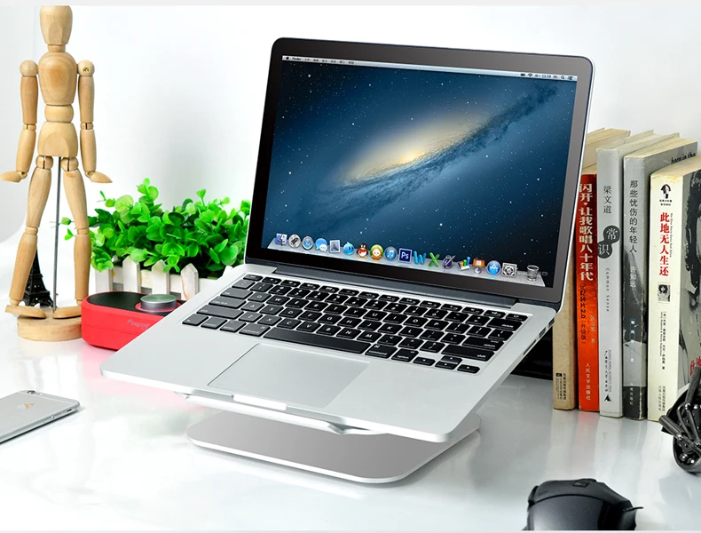 U3 Алюминий сплав охлаждающая подставка для ноутбука 9-13 см Высота эргономично регулируемый 10-17 дюймов Тетрадь держатель для MacBook Air Pro