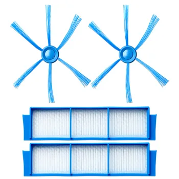 

2*Side Brushes + 2*Hepa Filters For Philips FC8007 FC8792 FC8794 FC8796 Vacuum Cleaner Robotic Replacement Spare Parts