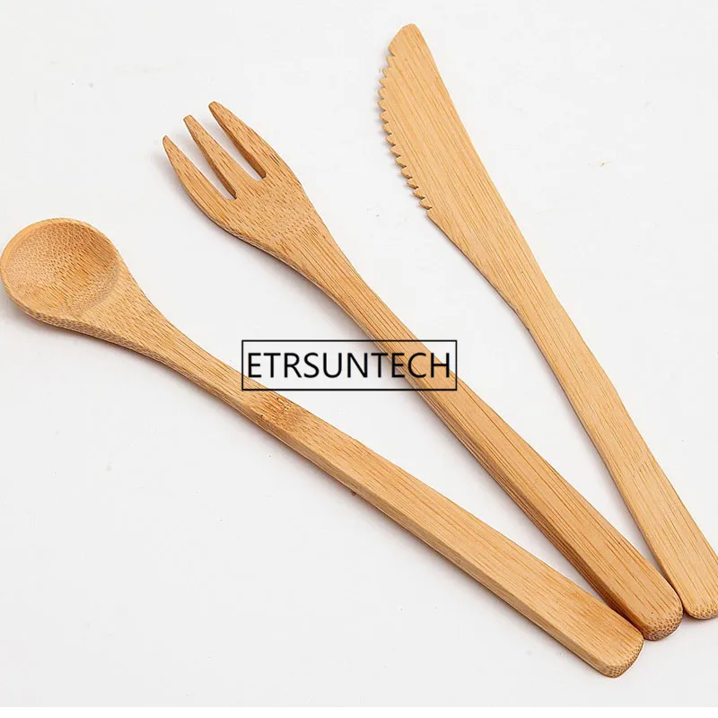 

Eco-friendly Japanese Style Bamboo Cutlery Set Fork Cutter Cutting Reusable Kitchen Tableware