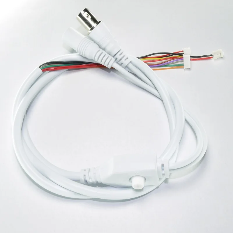 

CCTV Camera White Video Cable With OSD Menu Button+DC input+BNC video output For CCTV Camera(2pin 2.0mm+3pin 1.5mm+6pin 1.25mm)