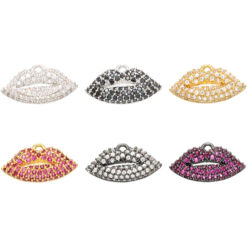 

ZHUKOU 10x17mm high quality crystal lip pendant for handmade DIY necklace earrings bracelet jewelry accessories model: VD461