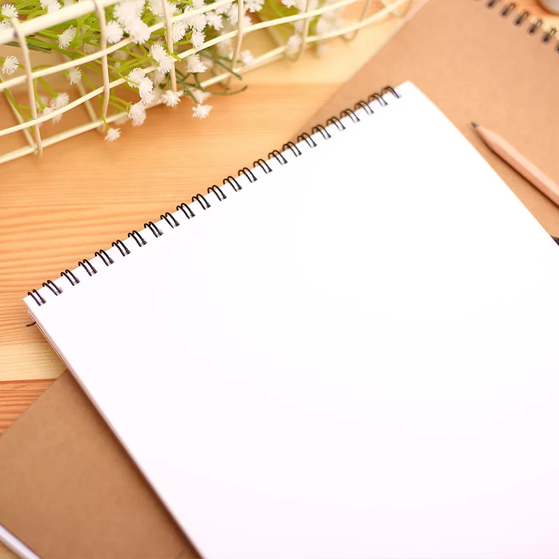 Hot sketch book blank simple kraft spiral notebook painting supplies students prizes drawing notebook school office supplies 1PC Hot sketch book blank simple kraft spiral notebook painting supplies students prizes drawing notebook school office supplies 1PC