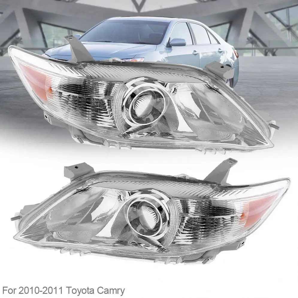 1 Pair Waterproof Car Headlamp Clear Projector Left And Right Headlight