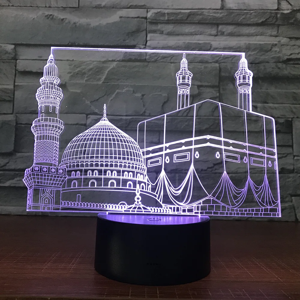  Temple Castle Palace 3d Lamp 7 Color Led Night Lamps For Kids Touch Led Usb Table Lampara Lampe Bab - 32888488175