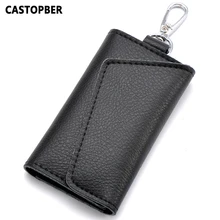 De Los Hombres de moda Carteras Clave Del Coche de Split de Cuero Cartera de Tarjeta de IDENTIFICACIÓN los titulares de cuero de Vaca Para Hombre Home Clave Carteras Monedero Para Mujer Alta calidad