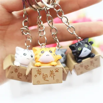 

4pcs/lots Cartoon Cat Key Rings Chains Pendant Ornament For Bag Car Keychain Random Mixed Style Lovely