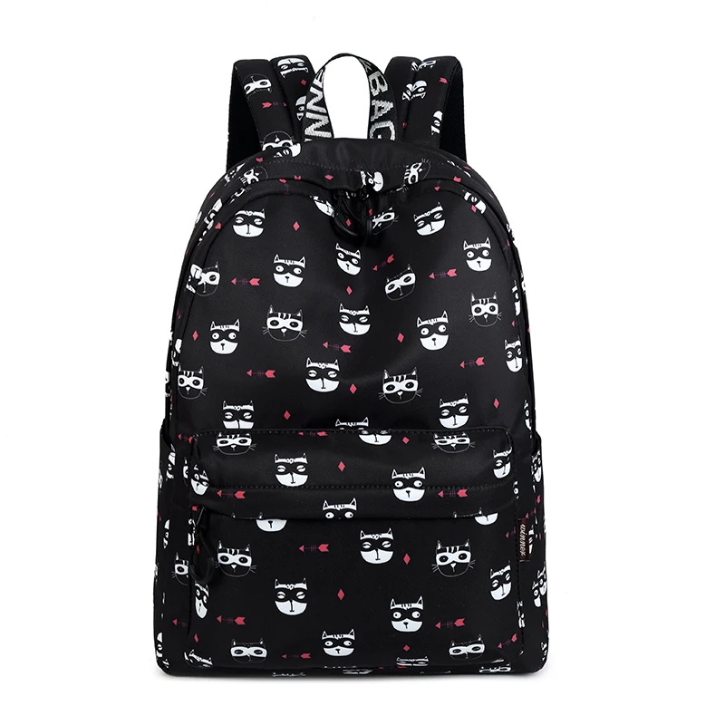 

Water Resistant Stylish Cat Printed School Backpack Fit for 15.6" Laptop Sleeve Chic Backpack for Girls Women Backpack