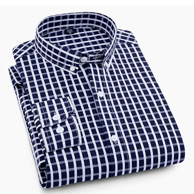 

Men Shirt Polyester Slim Free Business Work Casual Single Breasted Large Size Long Sleeve Men's Dress Shirt