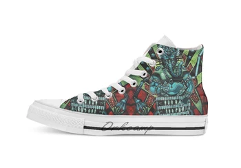 

Furkten The Explorer Scientist Design breathable Casual High Top lace-up Canvas shoes sneakers For Drop shipping