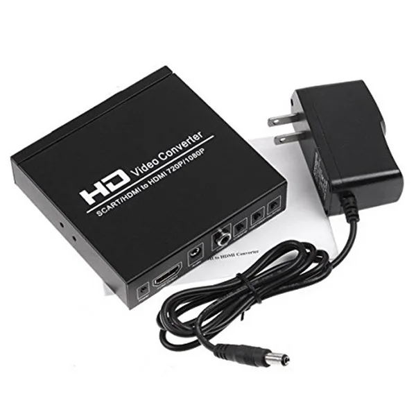

Top Deals SCART to HDMI Converter Video Audio Adapter Box with SCART/HD Switch, PAL/NTSC Video Scaler, 1080P/720P Support HDMI