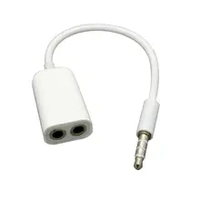 300pcs Y Splitter Headphones jack 3 5 mm Stereo Audio 1to2 2 Female 2 in 1 Male Cable Adapter microphone plug for Earphone white