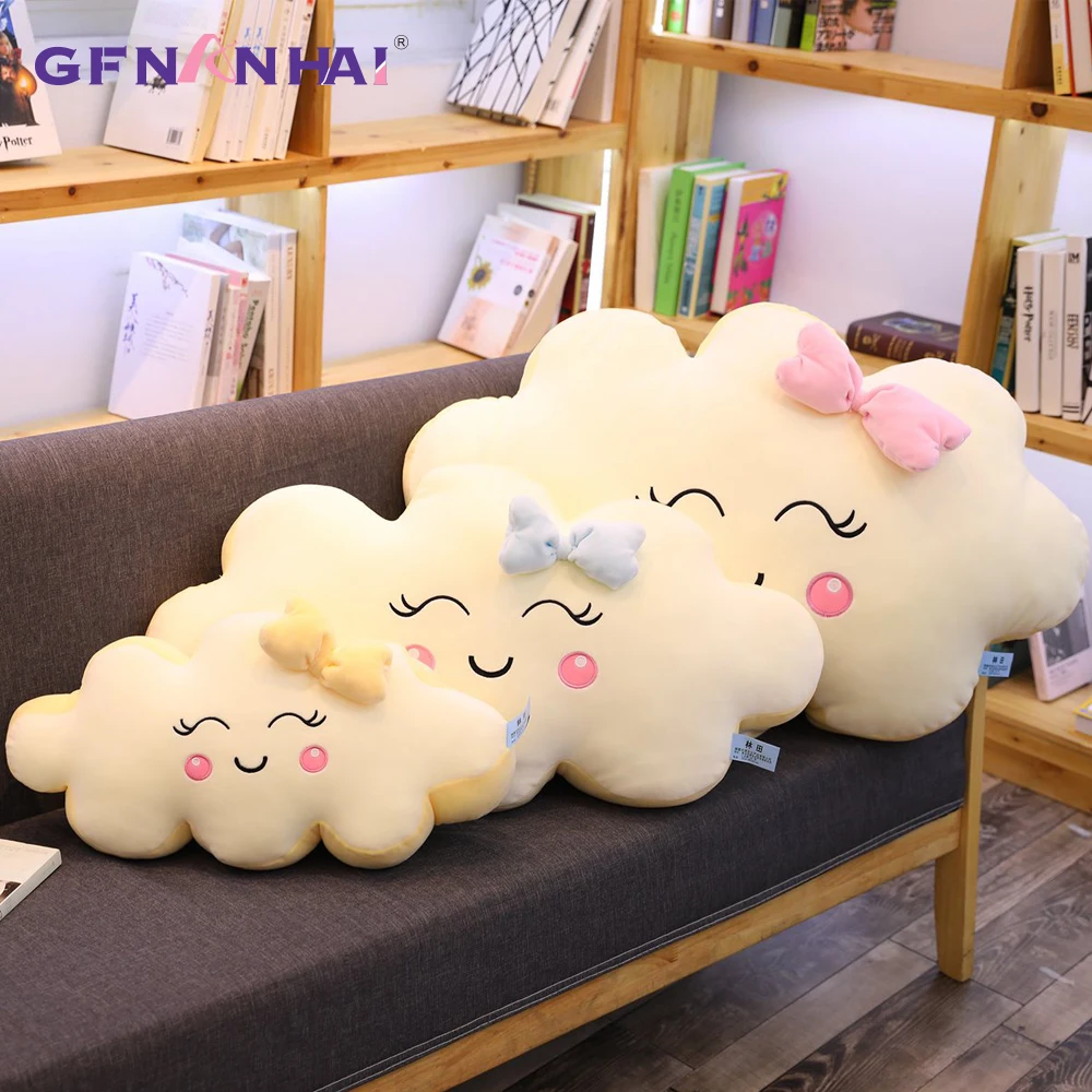 Oreiller géant nuage en peluche, nouveau Style Kawaii, coussin de canapé doux, amour sourire nuage, jouets en peluche pour enfants filles cadeau 1 pièce