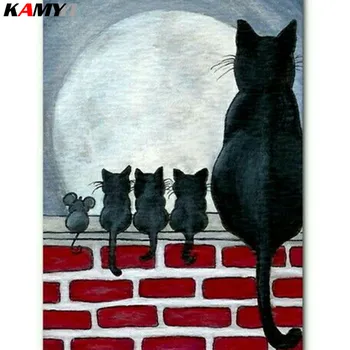 

5D Diy Full Round/Square Diamond Painting animal cat Mosaics Cross-stitch Diamond Embroidery home Decoration Gifts XY1