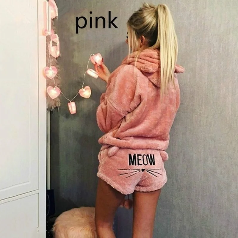 ZOGAA Women Pajama Sets 2018 Autumn Winter Flannel Cartoon Warm Pyjamas Women Homewear Animal Sleepwear Cat Female Pajama ZOGAA Women Pajama Sets 2018 Autumn Winter Flannel Cartoon Warm Pyjamas Women Homewear Animal Sleepwear Cat Female Pajama