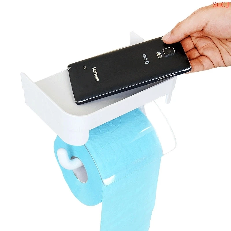 Baffect الحائط حامل ورق المرحاض البلاستيك مناديل حمام ورقة الأنسجة أصحاب مع الهاتف التخزين رف الحمام اكسسوارات