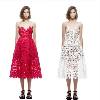 yellow Strap Sexy Vestidos Neck Crochet pink Size 2018 Dresses calf blue white Dress Lace Mid Blue V Women's Wine red Plus Backless Runway sky Spaghetti Summer green FAwqw