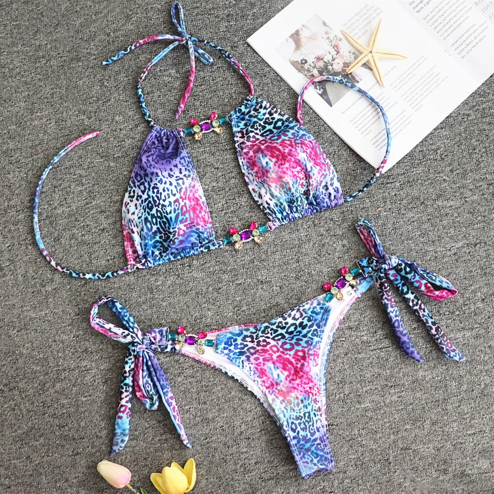 Preise 2019 Jewel Badeanzug Frauen Bikini Set Ornamente Bademode Sexy Badeanzug Push up Grünen Steine Riemen Badeanzüge