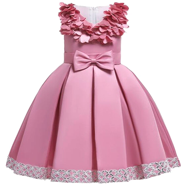 

New Princess Baby Girls Lace Flower Wedding Party Dress Toddler Clothes Children Kids Dresses Thanksgiving Christmas Clothing