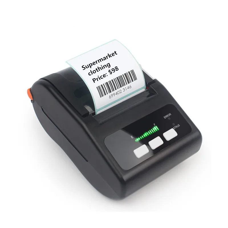 

portable label receipt handheld bluetooth printer qr code barcode thermal printer retail commodity price sticker label printer