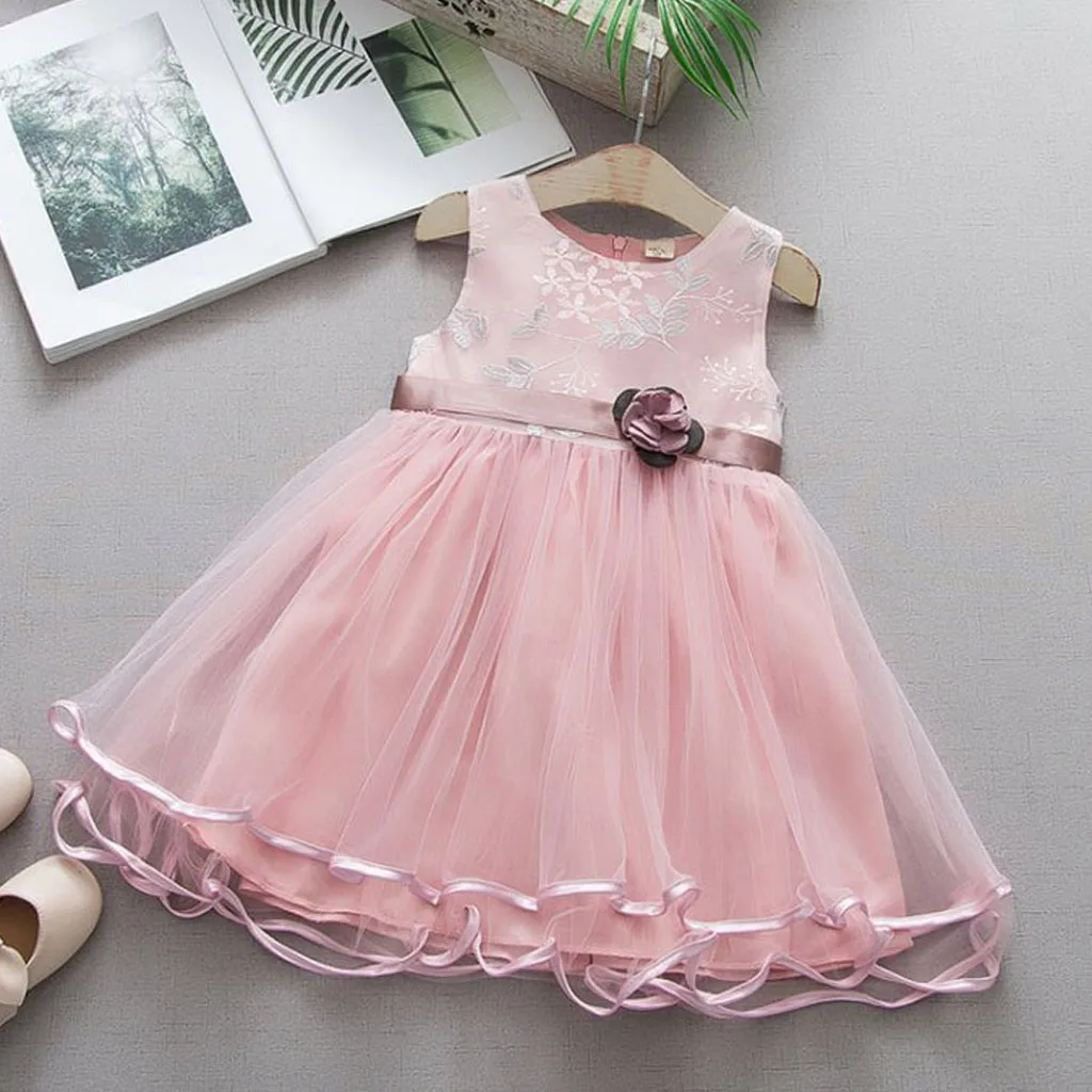 

Lace Little Princess Dresses Summer Solid Sleeveless Tulle Tutu Dresses For Girls 2 3 4 5 6 Years Clothes Party Pageant Vestidos