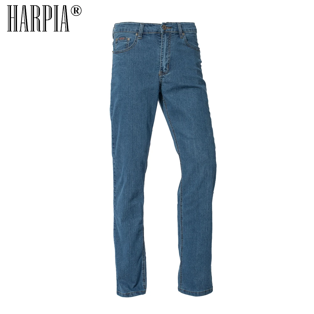 Harpia New Casual Straight Mens Jeans Classic Cowboy Long Pants Male Micro-elasticity Business Men Denim Trousers Plus Size 8xl