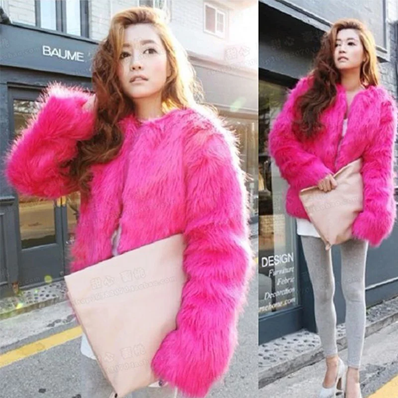 plus size pink fur coat