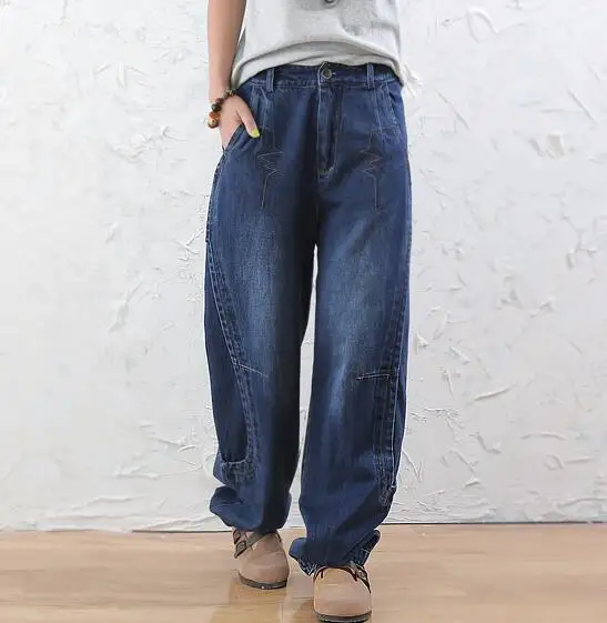 Bloomers pants for women plus size cotton loose high waist