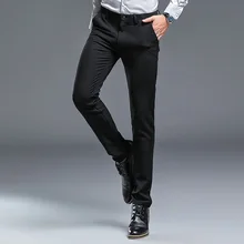 Осенний мужской черный полосатый костюм брюки деловые повседневные брюки 28-36 размер