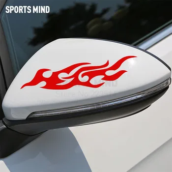 

12 Pairs SPORTS MIND FIRE Rearview Mirror vinyl stickers Decal For PEUGEOT NISSAN OPEL SEAT HONDA TOYOTA ford focus accessories