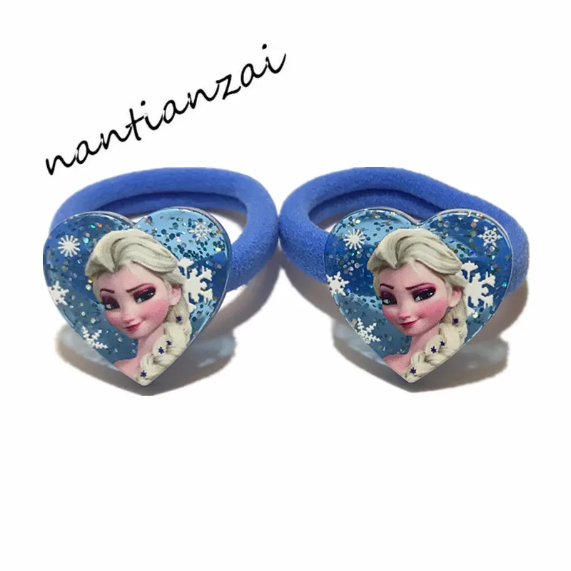 

1Pair=2Pcs Girls Lovely Cartoon Hair Accessories Elsa Anna Princess Hair bands Acrylic Hair rope Hair ring Children Party Gifts