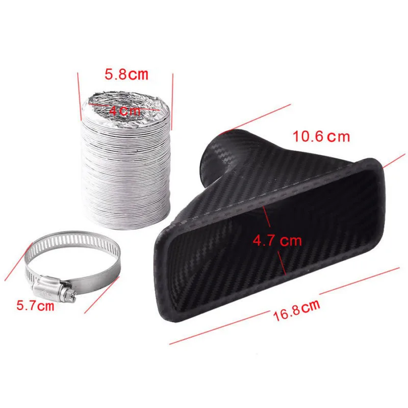 

Car Bumper Turbo Air Intake Trim Kit Grill Mount Pipe Funnel Set Universal ABS