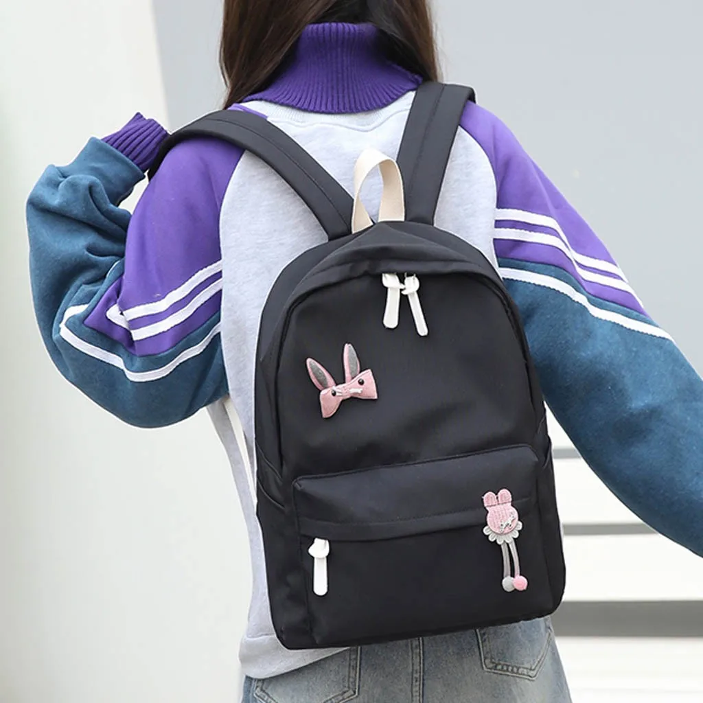

Fashion Casual Zipper Satchels Backpack Nylon Large Capacity Student Computer Bag Travel Bag Shoulder Bags Mochila Feminina 5H