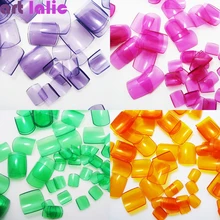 Moda bela cor de doces 500 pçs dedo do pé dicas de unhas falsas acrílico uv gel pé arte do prego estilo francês 6 seção opcional