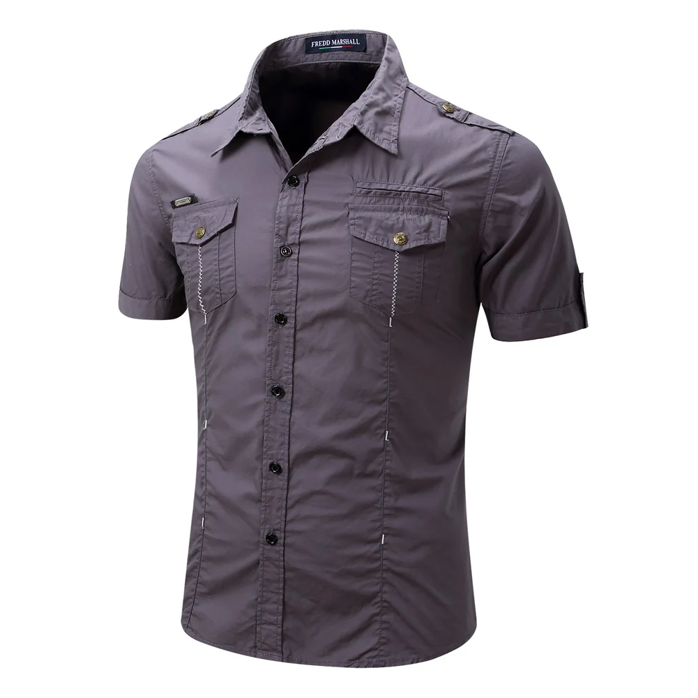 YJSFG HOUSE Fashion Men's Shirts Summer Casual Dress Shirt Male Short