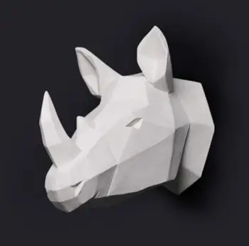 

wall mounted rhinoceros head trophy wall art plaque hunt sculpture-faux taxidermy modern hanging home decor ornamnent