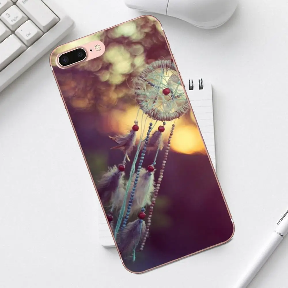 Qdowpz для iPhone X XS Max XR 4 4S 5 5C SE 6 6S 7 8 Plus Galaxy A3 A5 J1 J3 J5 J7 2017 Мягкий Ретро Ловец снов|Бамперы|
