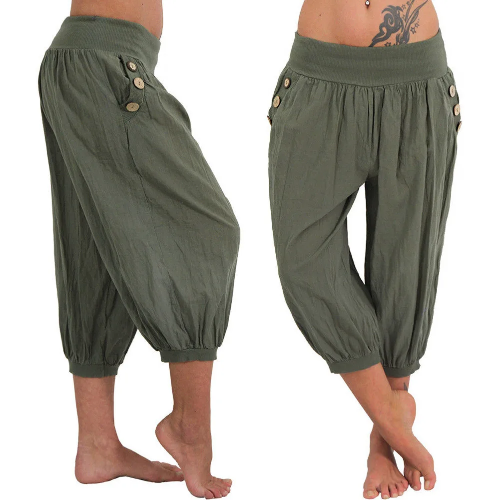 YJSFG HOUSE Brand Womens Pants Palazzo Harem 3/4 Pants leggings Baggy Aladdin Boho Hippy Trousers Pants Elastic Waist Loose Pant YJSFG HOUSE Brand Womens Pants Palazzo Harem 3/4 Pants leggings Baggy Aladdin Boho Hippy Trousers Pants Elastic Waist Loose Pant