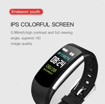 

DOITOP C4 Bluetooth Smart Wristband Fitness Tracker BT Watch Smart Bracelet Fitness Tracker OLED Screen Heart Rate Monitor Clock