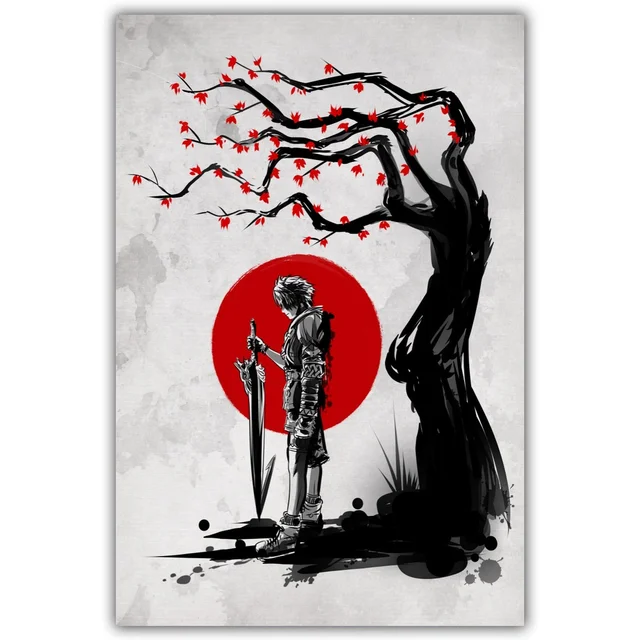 Japanese Cherry Blossom Abstract Anime Blueprint Wall Art Paint Decor Canvas Prints Canvas Art Poster Oil Paintings No Frame Painting Calligraphy Aliexpress