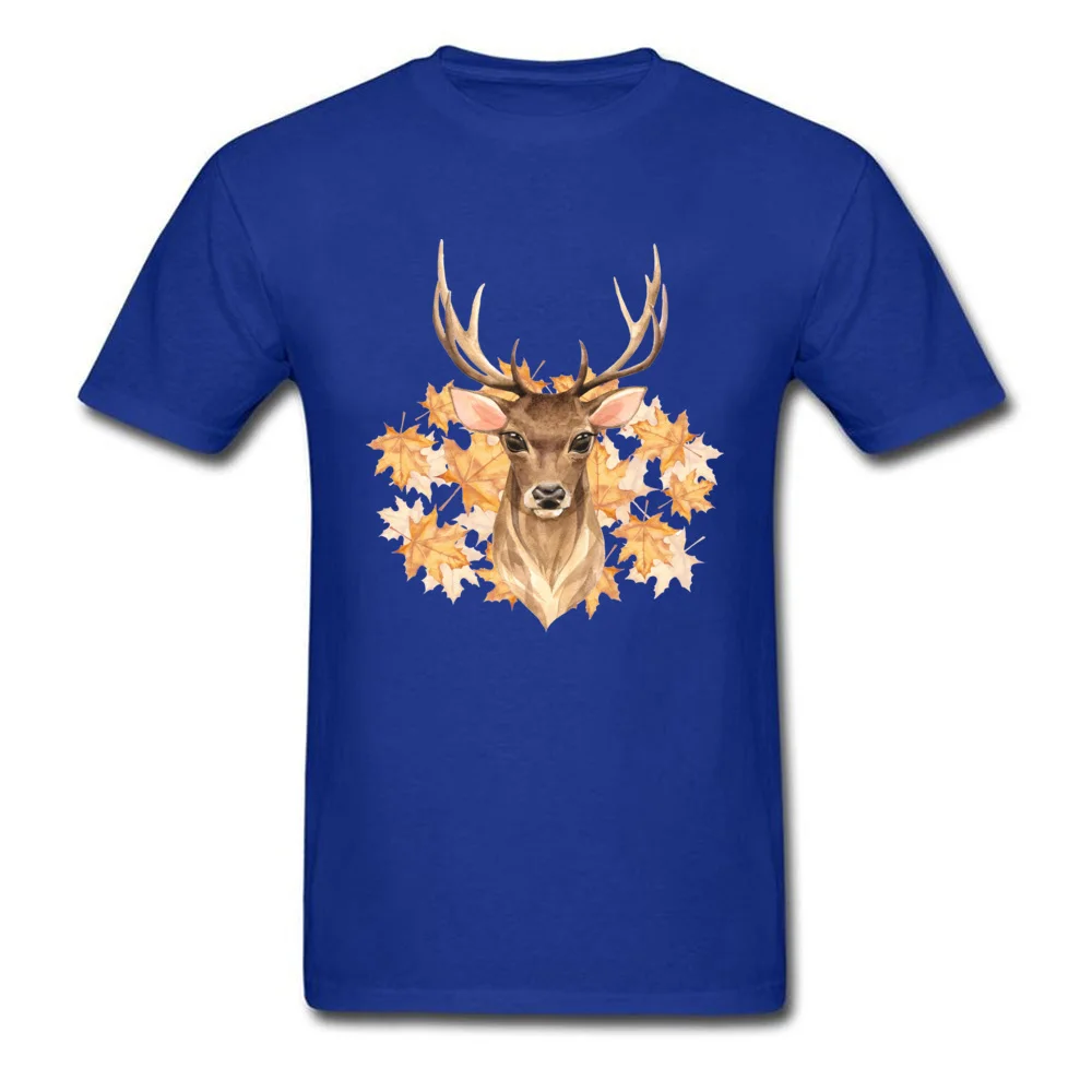 Men's Designer Casual Tops T Shirt O-Neck VALENTINE DAY Cotton T Shirts Normal Short Sleeve Noble deer. Autumn Tops Shirts Noble deer. Autumn blue