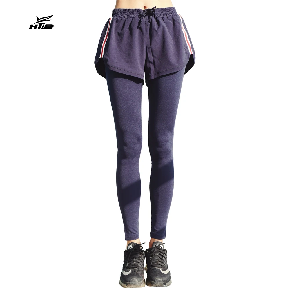 

HTLD 2 In 1 leggings fitness feminina Workout Push Up Leggings Skirt Gothic Trousers Joggings Pencil Pants Pantalon femme