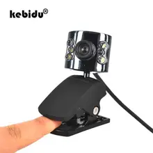 Kebidu веб-камера 30,0 мегапиксельный USB 2,0 камера с 6 светодиодный световой диммер 30 м HD веб-камера для ПК компьютер ноутбук ПК с микрофоном