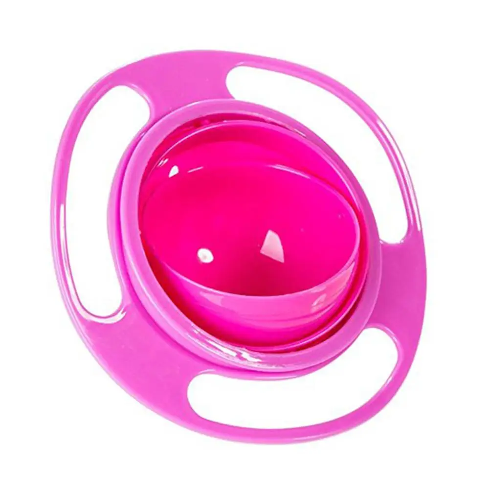 Волшебная Гироскопическая чаша для кормления 360 Вращающаяся непроливающаяся чаша для кормления детей ясельного возраста Детская безопасность - Цвет: Red