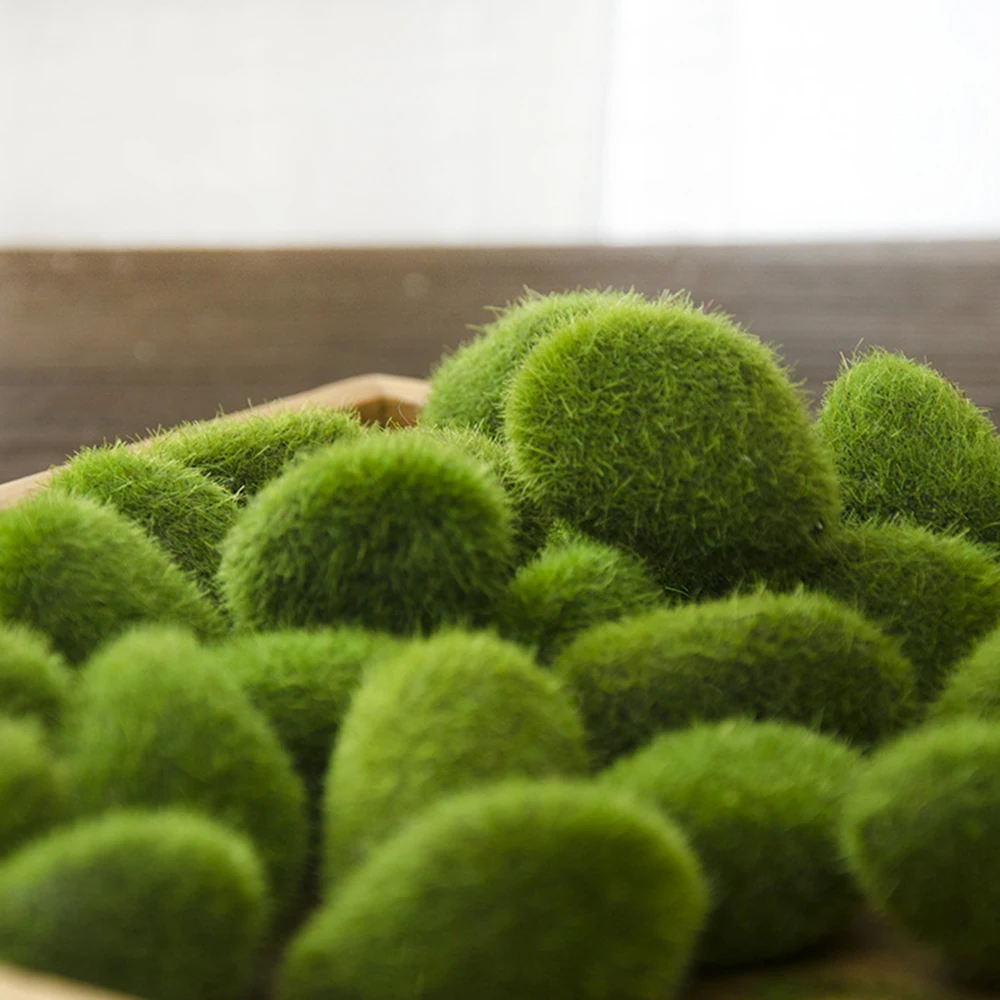 New Artificial Green Moss Ball Fake Stone Simulation Plant For Window Display Hotel Home Office Wall DIY Decor | Дом и сад