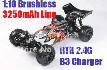 Новый 1/10 масштаб 4WD бесщеточный RC багги с Lipo батареей 3250mAh и зарядное устройство|rc