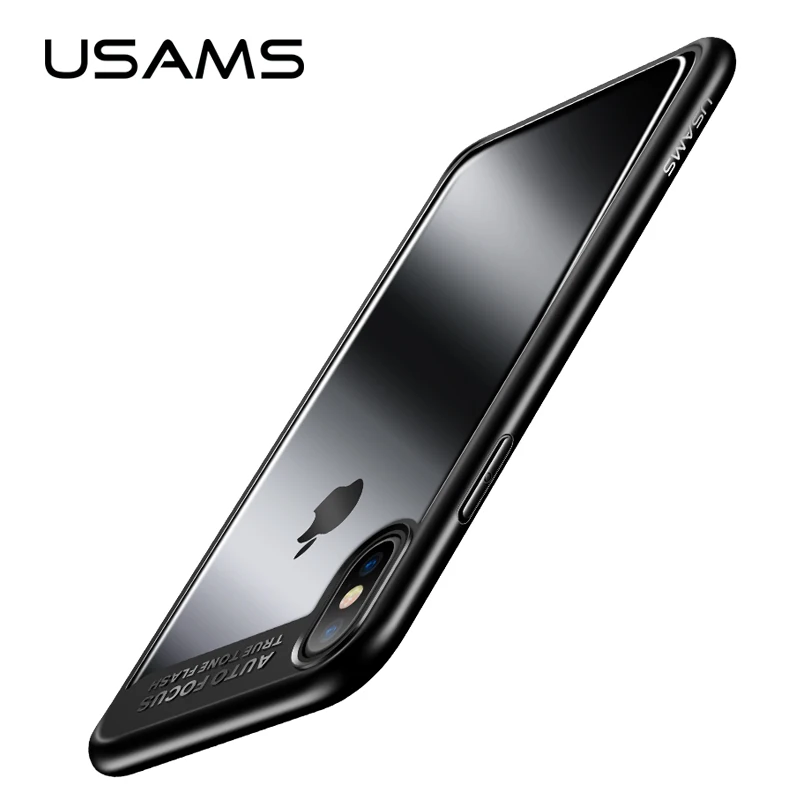 

For iPhone X Case Full Protective USAMS TPU & Acrylic Transparent Back Cover iphone X cases for apple X Shell