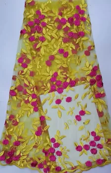 

Free shipping african lace fabric high quality french guipure lace fabric new arrival sequins lace fabric for party DP503