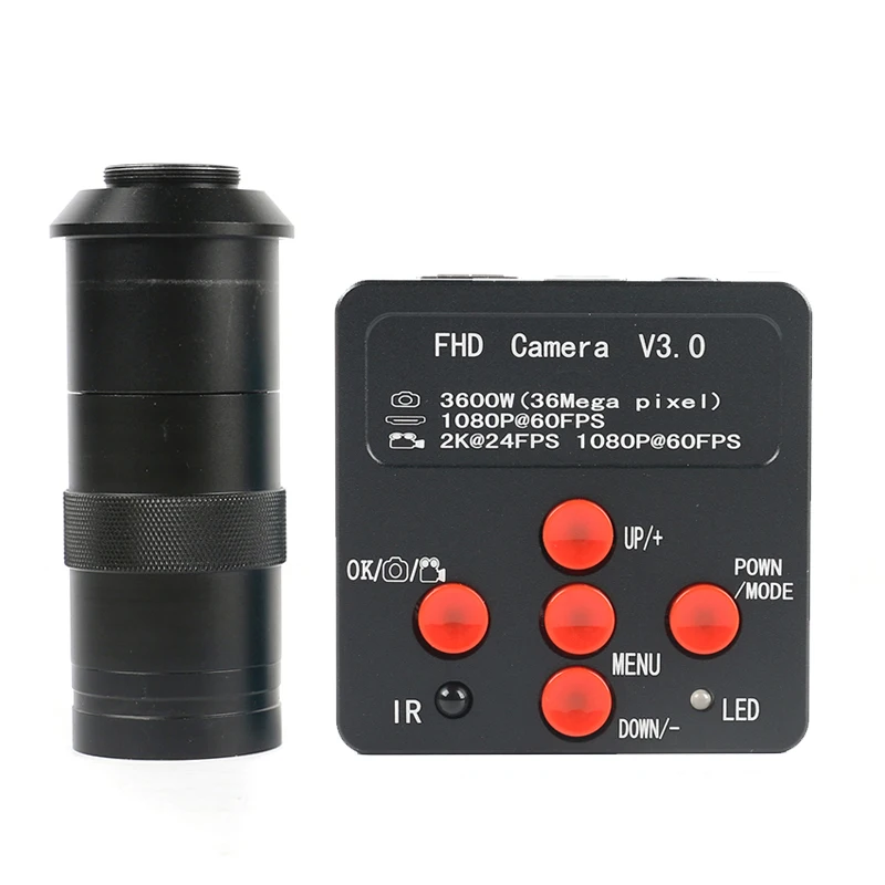 ##BUY 36MP 2K USB HDMI Industrial Microscope Digital Camera Video Recorder 100X 180X8300X C mount Lens For Phone PCB Repair Inspection